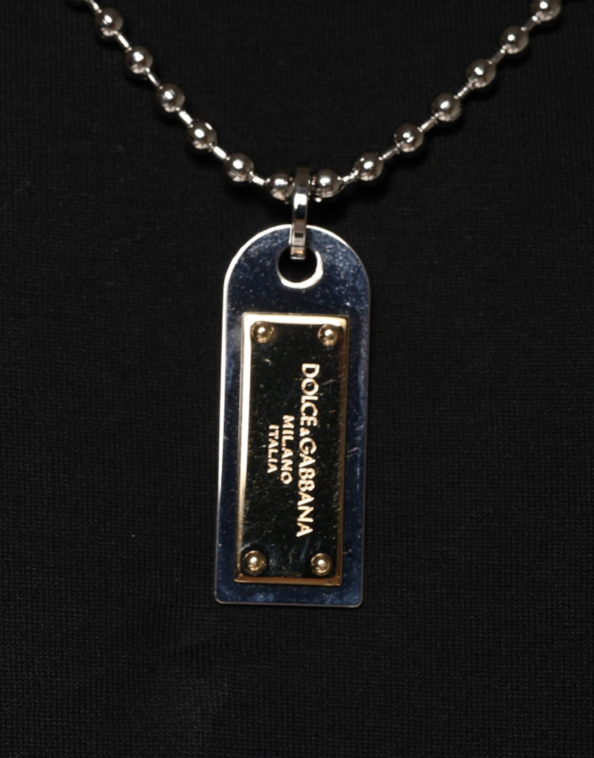 Dolce & Gabbana Black Cotton Necklace Embellished T-shirt - ClickThatClicks 