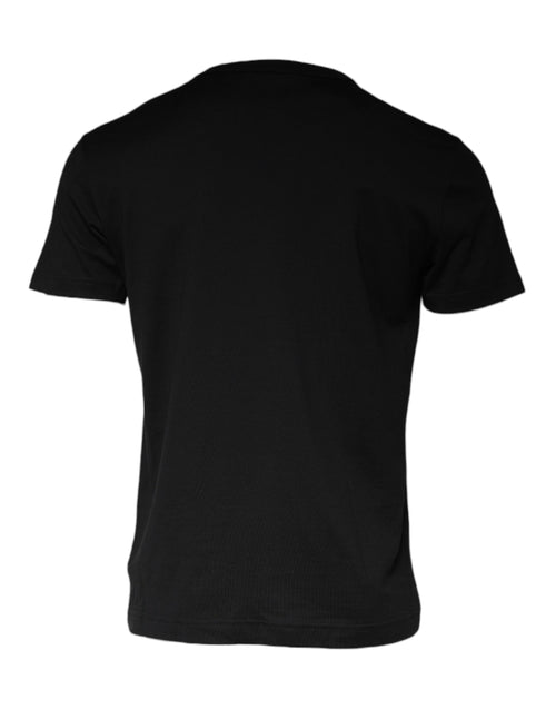 Dolce & Gabbana Black Cotton Necklace Embellished T-shirt - ClickThatClicks 