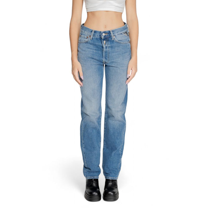 Replay Blue Cotton Mom Jeans