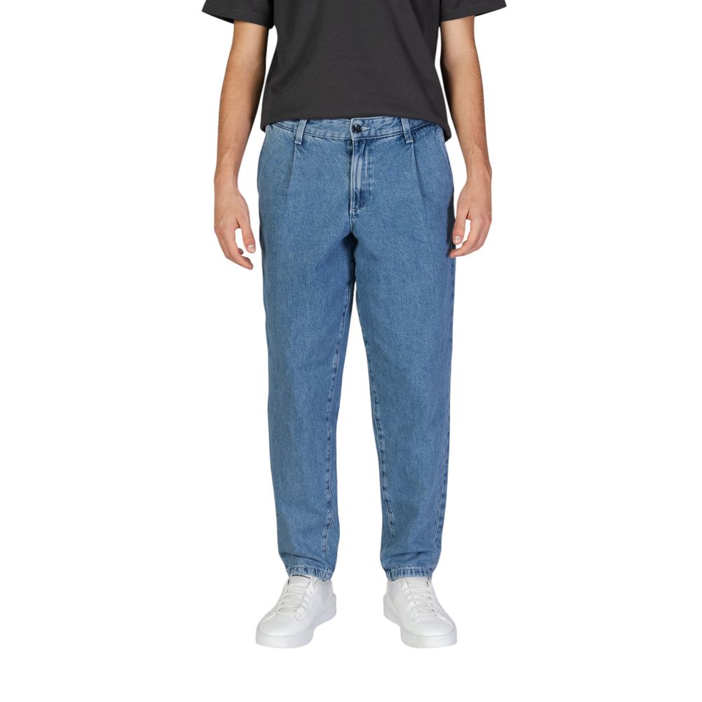 Jack Jones Blue Cotton Relaxed Fit Jeans - ClickThatClicks 