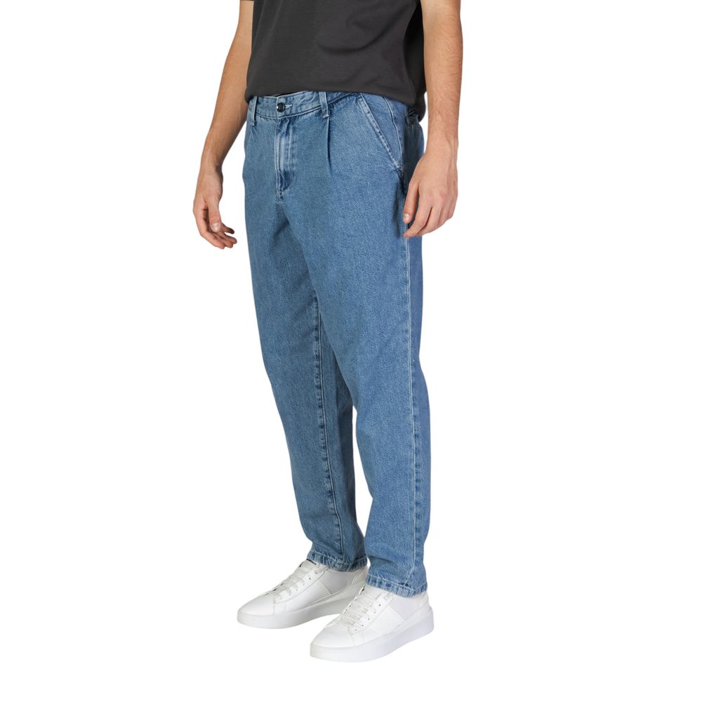 Jack Jones Blue Cotton Relaxed Fit Jeans - ClickThatClicks 