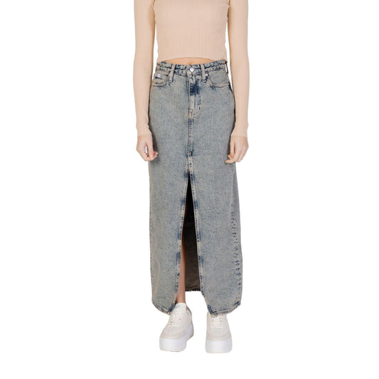 Calvin Klein Jeans Blue Cotton Long Skirt - ClickThatClicks 