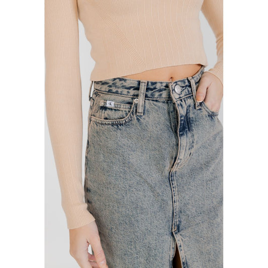 Calvin Klein Jeans Blue Cotton Long Skirt - ClickThatClicks 