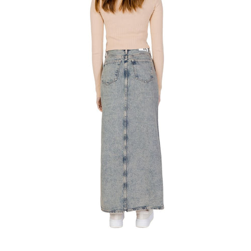 Calvin Klein Jeans Blue Cotton Long Skirt - ClickThatClicks 