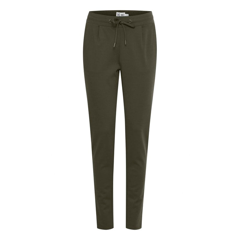 ICHI Green Polyester Casual Pants