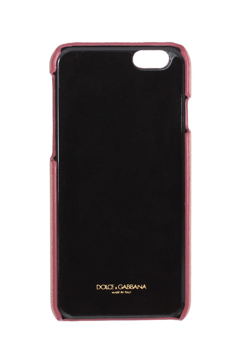 Dolce & Gabbana Pink Leather Heart Crystal Phone Case - ClickThatClicks 