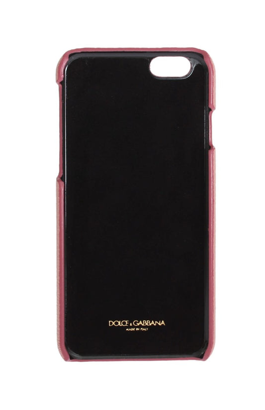 Dolce & Gabbana Pink Leather Heart Crystal Phone Case - ClickThatClicks 