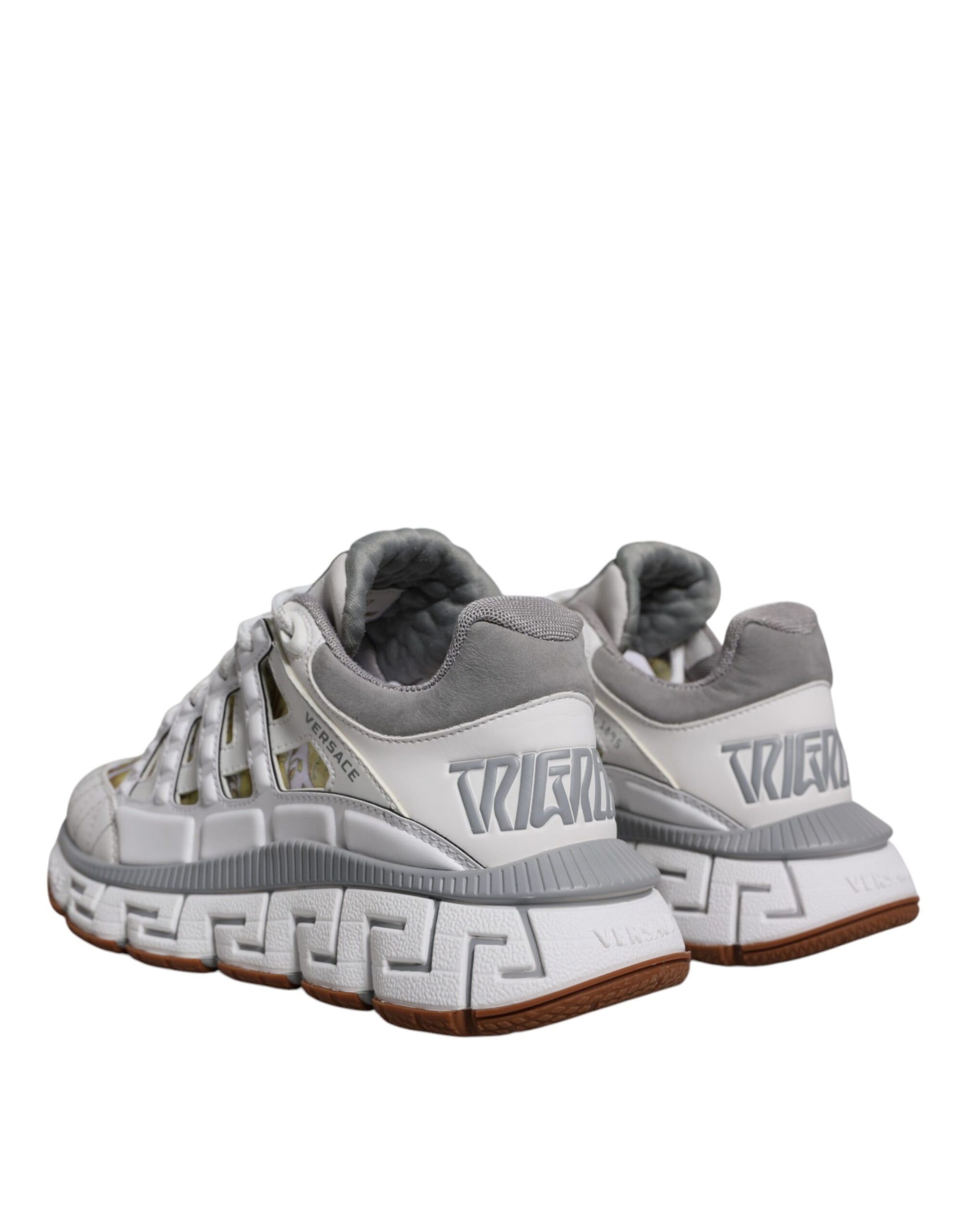Versace White Trigreca Barocco Print Low Top Sneakers Shoes - ClickThatClicks 