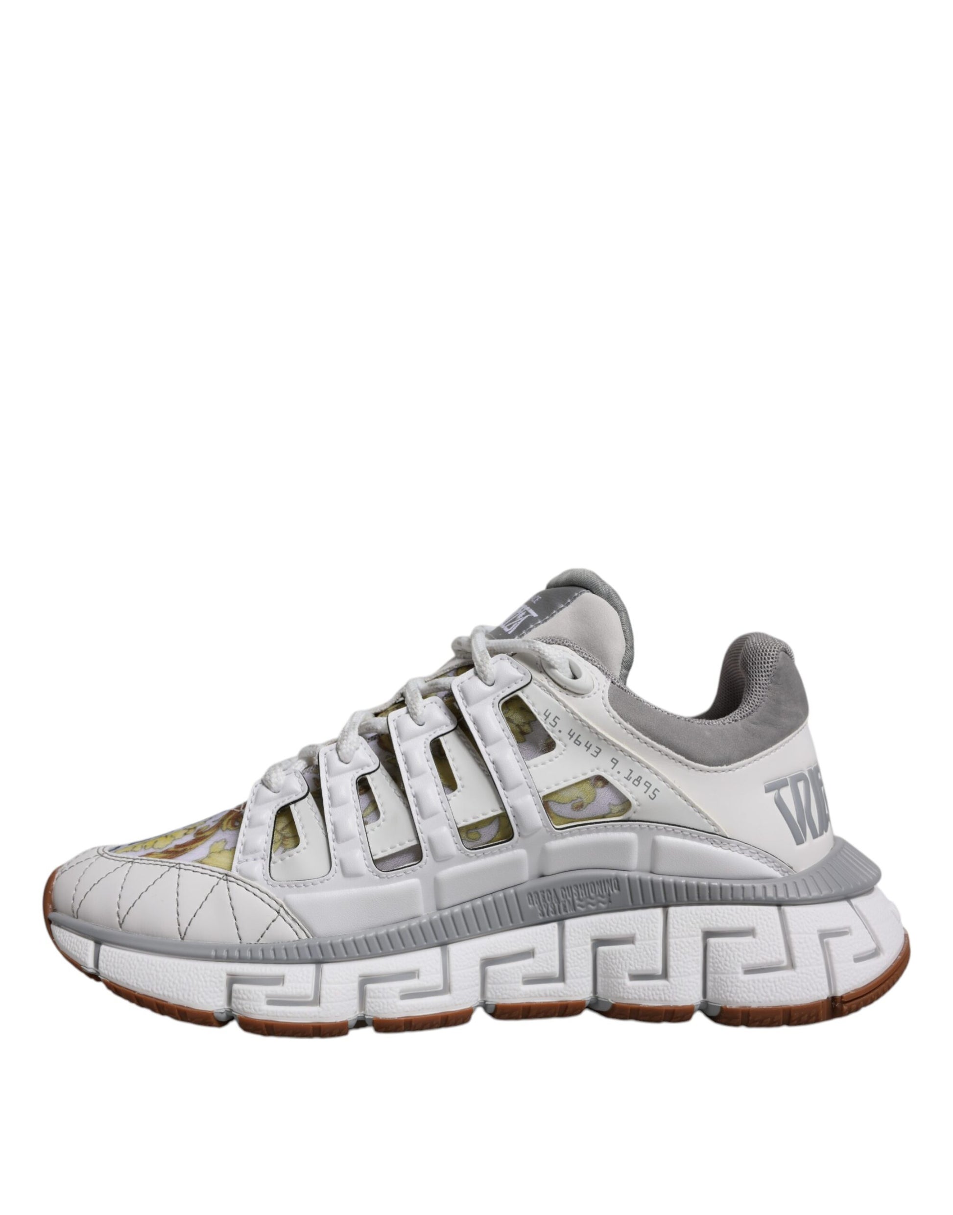 Versace White Trigreca Barocco Print Low Top Sneakers Shoes - ClickThatClicks 