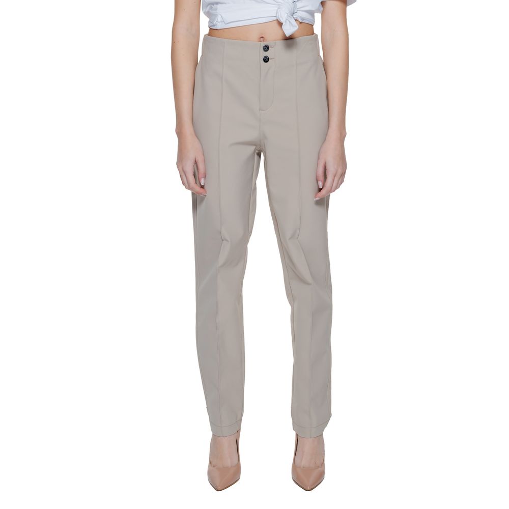Street One Beige Polyamide Cropped Pants - ClickThatClicks 