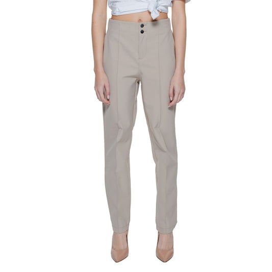 Street One Beige Polyamide Cropped Pants - ClickThatClicks 