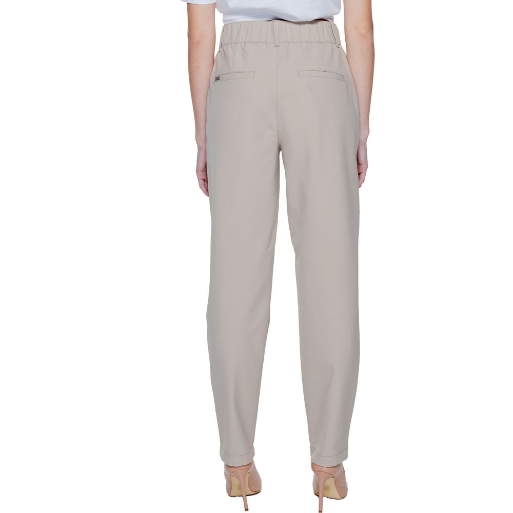 Street One Beige Polyamide Cropped Pants - ClickThatClicks 