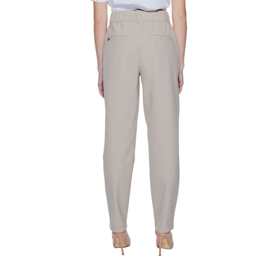 Street One Beige Polyamide Cropped Pants - ClickThatClicks 