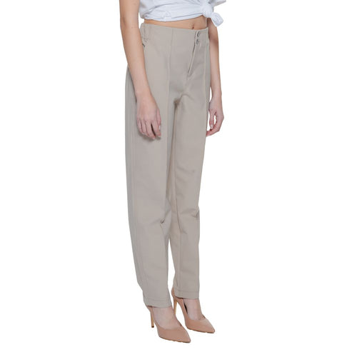 Street One Beige Polyamide Cropped Pants - ClickThatClicks 