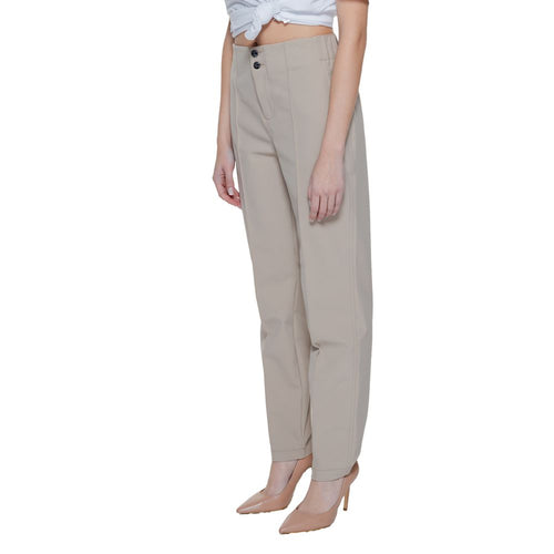 Street One Beige Polyamide Cropped Pants - ClickThatClicks 