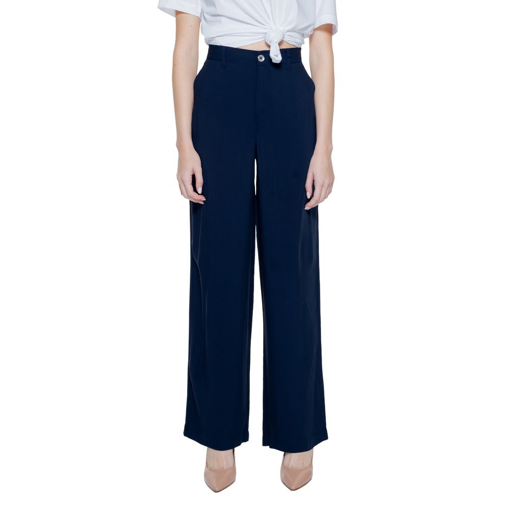 Street One Blue Viscose Casual Pants - ClickThatClicks 