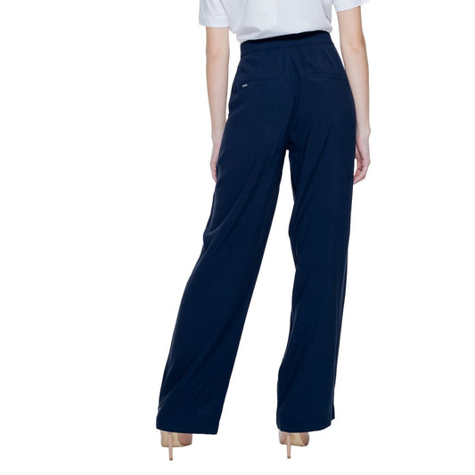 Street One Blue Viscose Casual Pants - ClickThatClicks 