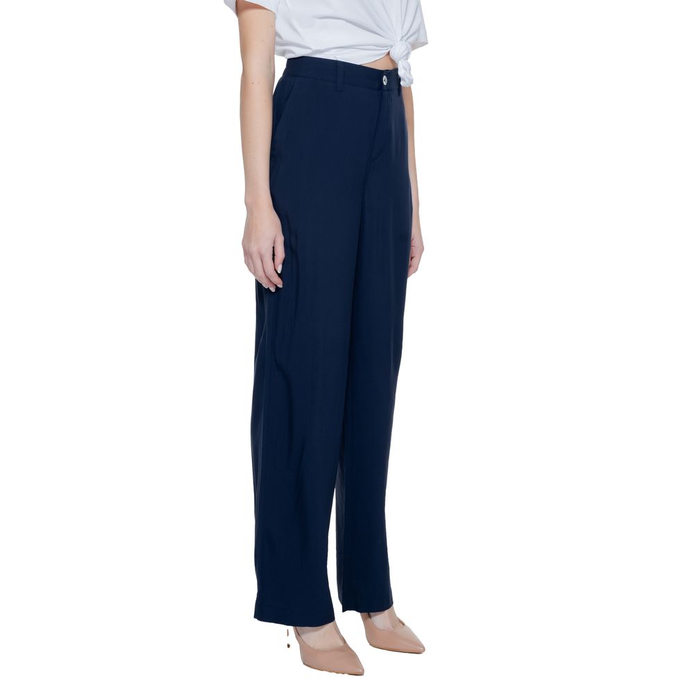 Street One Blue Viscose Casual Pants - ClickThatClicks 