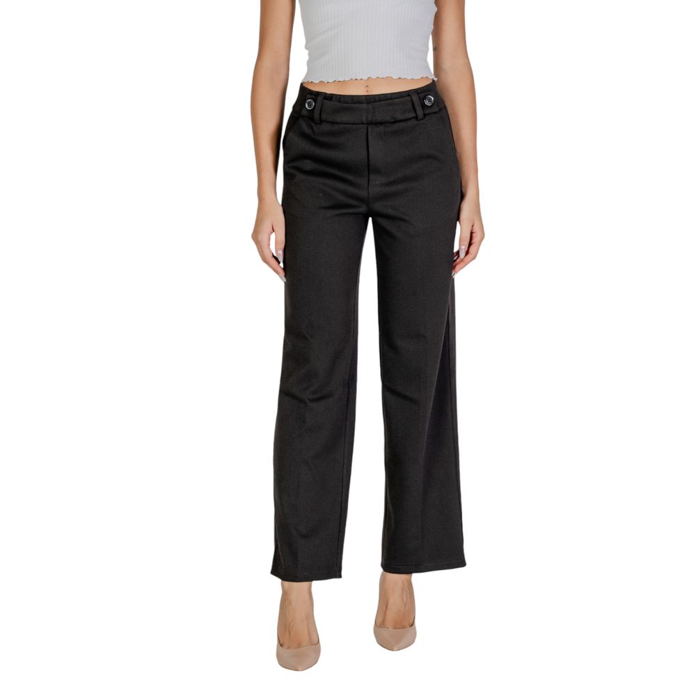 Street One Black Polyester Casual Pants - ClickThatClicks 