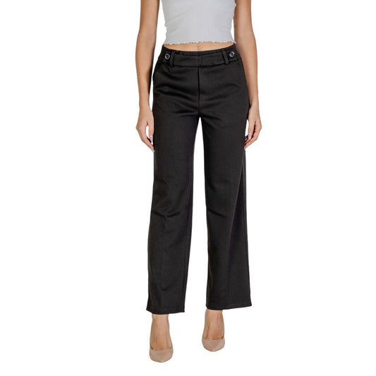 Street One Black Polyester Casual Pants - ClickThatClicks 