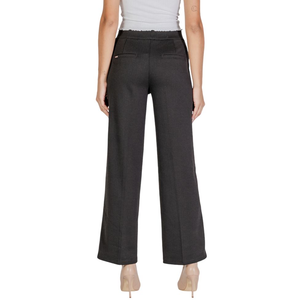 Street One Black Polyester Casual Pants - ClickThatClicks 