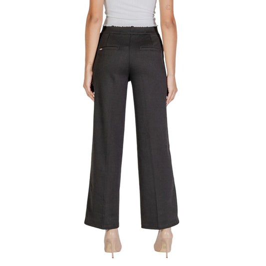Street One Black Polyester Casual Pants - ClickThatClicks 