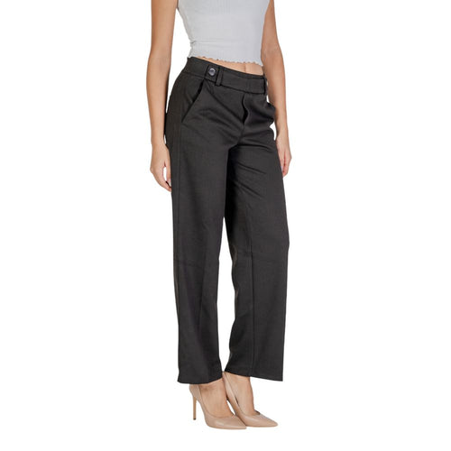 Street One Black Polyester Casual Pants - ClickThatClicks 