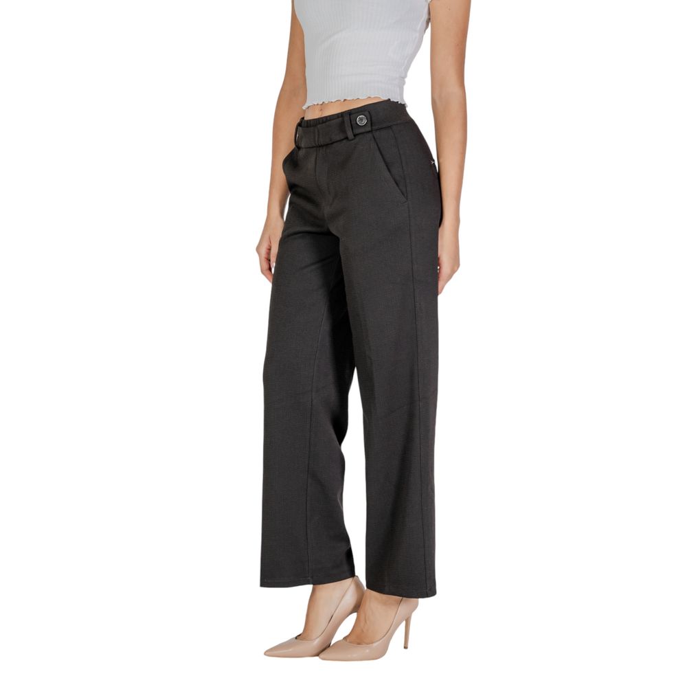 Street One Black Polyester Casual Pants - ClickThatClicks 