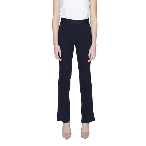 Street One Blue Cotton Flared Pants - ClickThatClicks 