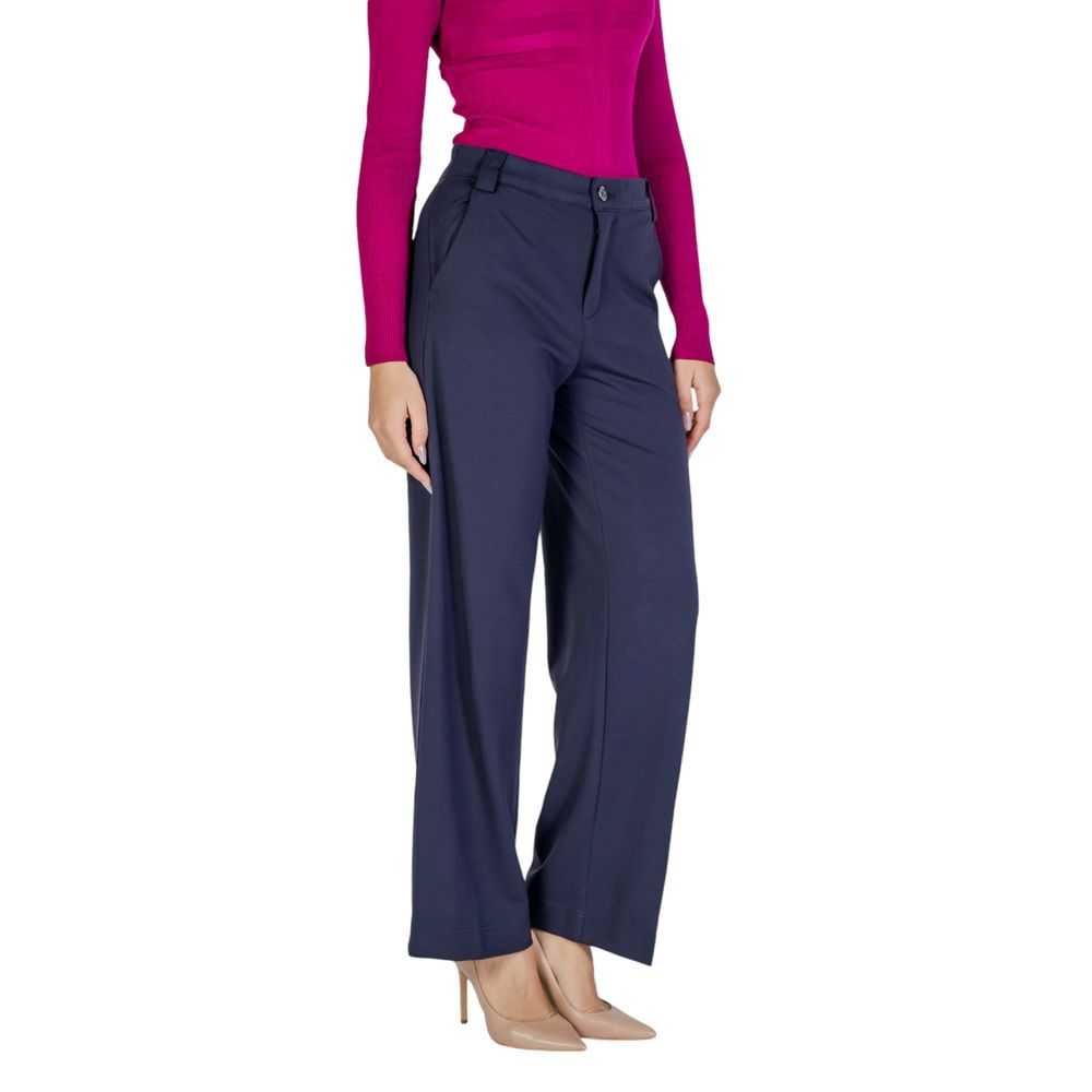 Street One Blue Viscose Casual Pants - ClickThatClicks 