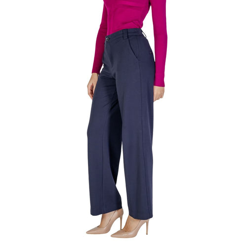 Street One Blue Viscose Casual Pants - ClickThatClicks 