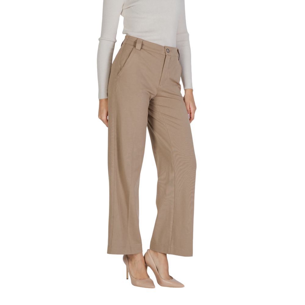 Street One Beige Viscose Casual Pants - ClickThatClicks 