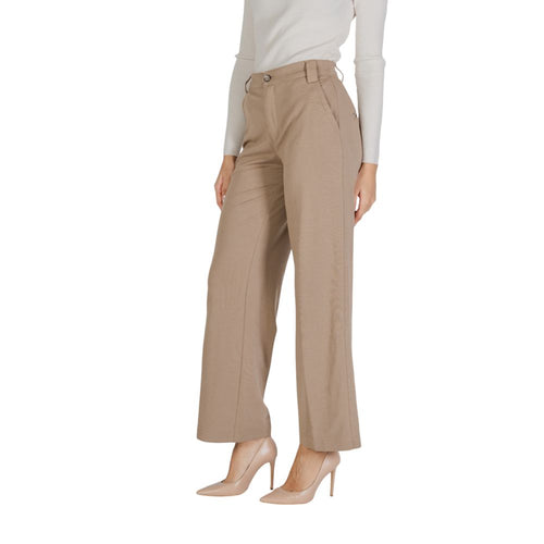 Street One Beige Viscose Casual Pants - ClickThatClicks 