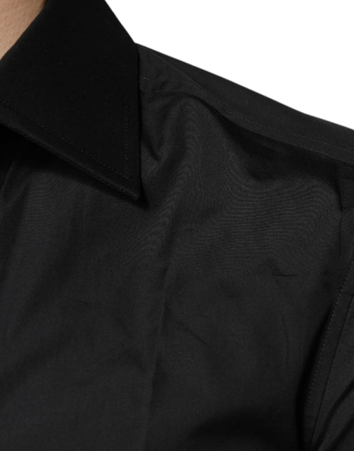 Dolce & Gabbana Black Cotton Formal Long Sleeves Dress Shirt - ClickThatClicks 