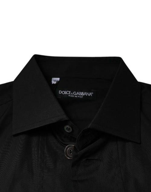 Dolce & Gabbana Black Cotton Formal Long Sleeves Dress Shirt - ClickThatClicks 