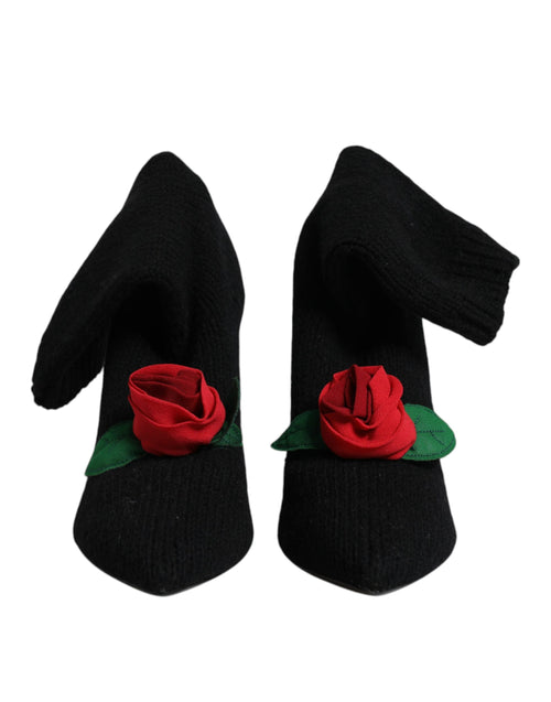 Dolce & Gabbana Black Stiletto Heels Mid Calf Boots Shoes - ClickThatClicks 