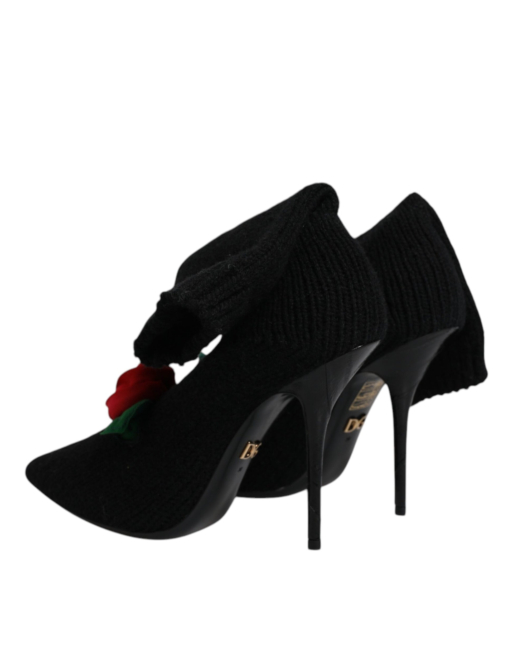 Dolce & Gabbana Black Stiletto Heels Mid Calf Boots Shoes - ClickThatClicks 