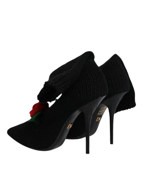 Dolce & Gabbana Black Stiletto Heels Mid Calf Boots Shoes - ClickThatClicks 