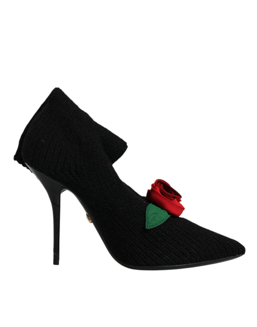 Dolce & Gabbana Black Stiletto Heels Mid Calf Boots Shoes - ClickThatClicks 