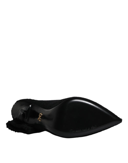 Dolce & Gabbana Black Stiletto Heels Mid Calf Boots Shoes - ClickThatClicks 