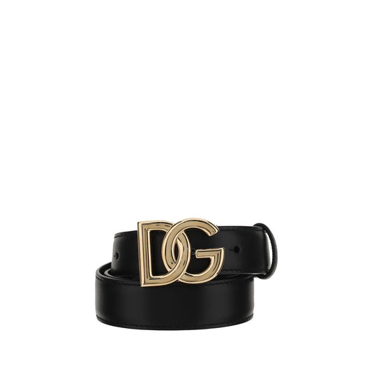 Dolce & Gabbana Black Calf Leather Bos Taurus Regular Belt - ClickThatClicks 