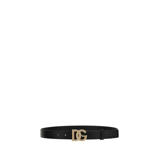 Dolce & Gabbana Black Calf Leather Bos Taurus Regular Belt - ClickThatClicks 