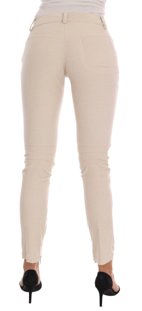 Ermanno Scervino Beige Slim Jeans Corduroy Skinny Pants - ClickThatClicks 