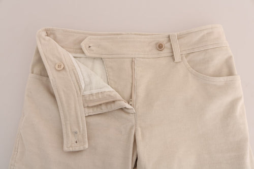 Ermanno Scervino Beige Slim Jeans Corduroy Skinny Pants - ClickThatClicks 