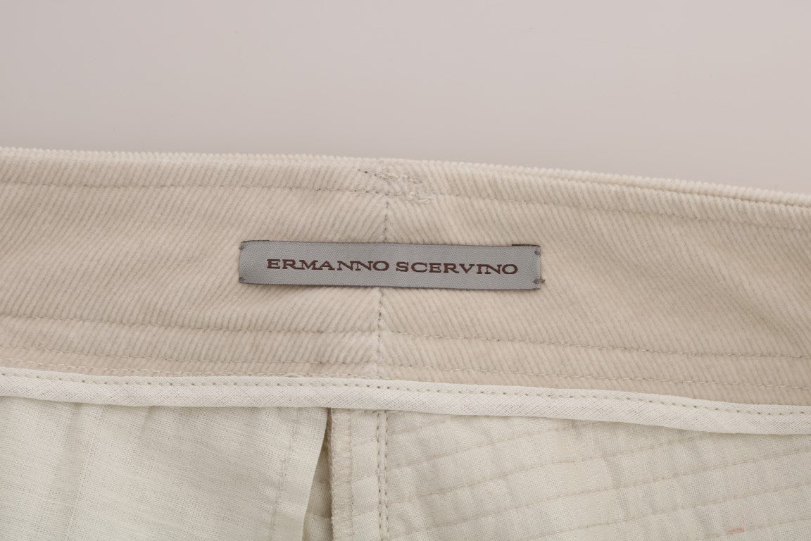 Ermanno Scervino Beige Slim Jeans Corduroy Skinny Pants - ClickThatClicks 