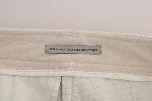 Ermanno Scervino Beige Slim Jeans Corduroy Skinny Pants - ClickThatClicks 