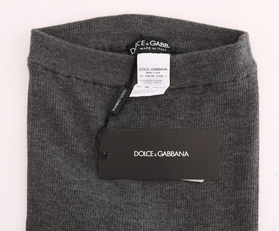 Dolce & Gabbana Gray Cashmere Stretch Tights - ClickThatClicks 