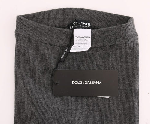 Dolce & Gabbana Gray Cashmere Stretch Tights - ClickThatClicks 