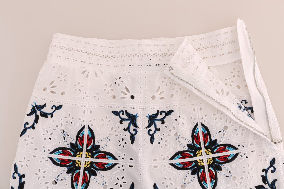 Dolce & Gabbana Mulicolor Majolica Cutout Capri Pants - ClickThatClicks 