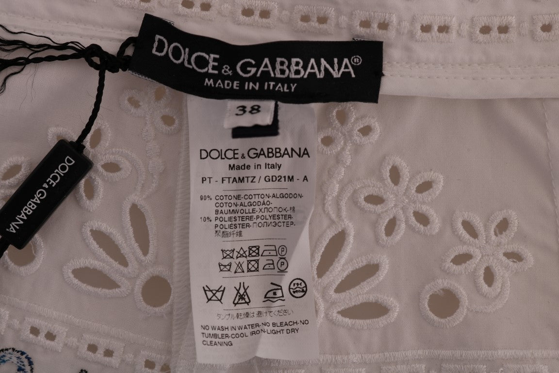 Dolce & Gabbana Mulicolor Majolica Cutout Capri Pants - ClickThatClicks 